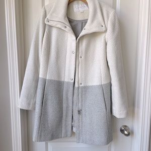 Jessica Simpson Coat, XL Womens wool blend coat, creamy white and gray.